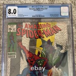 Marvel Comics Amazing Spider-Man #97 CGC 8.0 (1971) No Comics Code Drug Issue