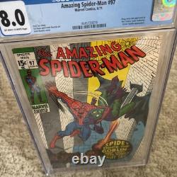 Marvel Comics Amazing Spider-Man #97 CGC 8.0 (1971) No Comics Code Drug Issue
