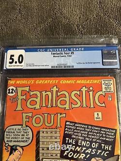 Marvel Comics Fantastic Four 9 CGC 5.0 1962 3rd Sub-Mariner Kirby Stan Lee