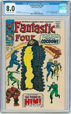 Marvel FANTASTIC FOUR (1967) #67 CGC 8.0 Key 1st ADAM WARLOCK Cameo KIRBY + LEE