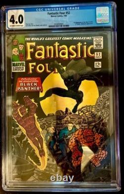 Marvel Fantastic Four #52 CGC 4.0 1966 Black Panther Stan Lee Jack Kirby