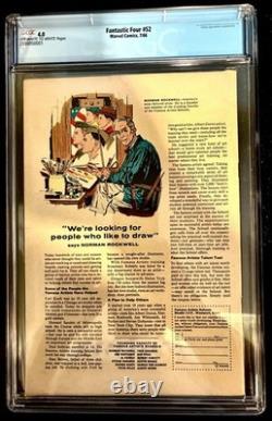 Marvel Fantastic Four #52 CGC 4.0 1966 Black Panther Stan Lee Jack Kirby