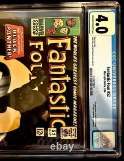 Marvel Fantastic Four #52 CGC 4.0 1966 Black Panther Stan Lee Jack Kirby