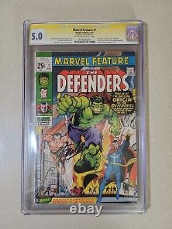Marvel Feature #1 CGC 5.0 SS Signed STAN LEE 1st Appearance of Defenders 1971
