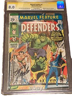 Marvel Feature #1 CGC Signed 1971 1st Defenders! Stan Lee Signature! Hulk Namor