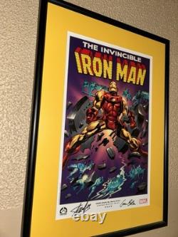 Marvel Hero Invincible Iron Man 1 Litho Charity Ex. Signed Stan Lee Gene Colan