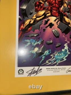 Marvel Hero Invincible Iron Man 1 Litho Charity Ex. Signed Stan Lee Gene Colan