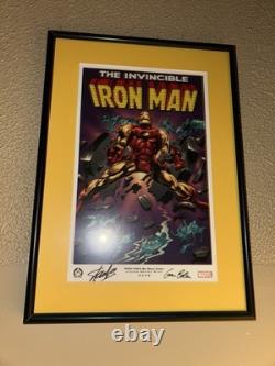 Marvel Hero Invincible Iron Man 1 Litho Charity Ex. Signed Stan Lee Gene Colan