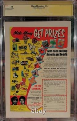 Marvel Premiere 15 CGC 7.5 Iron Fist 2x Signed by Stan Lee & Roy Thomas Sketch