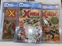 Marvel Silver Age X-Men #1 #2 #3 All 3 Graded CGC Stan Lee Jack Kirby KEY