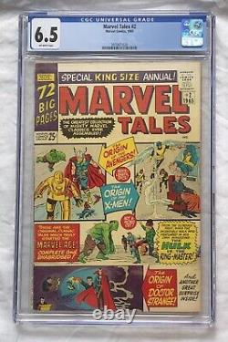 Marvel Tales # 2 CGC 6.5 (1965) Reprint KEYS Avengers #1 X-Men #1 Early Hulk MCU