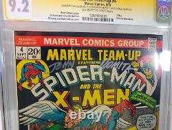 Marvel Team-Up #4 SIGNED 3x STAN LEE JOHN ROMITA CGC SS 9.2 NM- X-Men Morbius