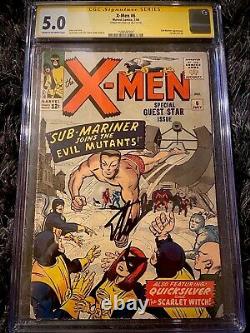 Marvel X-men #6 Cgc Ss 5.0 Signed By Stan Lee Key Issue Sub-mariner Appearance