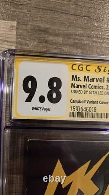 Ms. Marvel 002'92 Variant Edition Comic Signed by Stan Lee CGC Signature Series