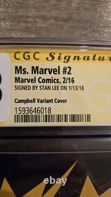 Ms. Marvel 002'92 Variant Edition Comic Signed by Stan Lee CGC Signature Series
