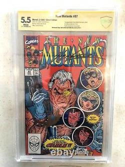 New Mutants #87 1st Cable 5.5 Signed x2 Stan Lee Rob Liefeld Deadpool 2 CBCScgc