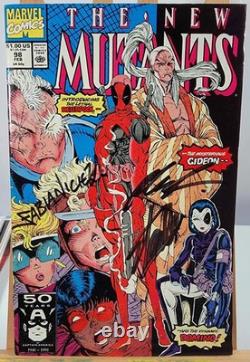 New Mutants #98 1st Appearance of Deadpool Triple Signed Rob Liefeld Stan Lee FN