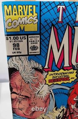 New Mutants #98 1st Appearance of Deadpool Triple Signed Rob Liefeld Stan Lee FN