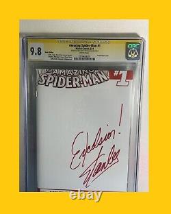 (ONLY 1 EXIST) STAN LEE sign CGC 9.8 AMAZING SPIDER-MAN #1 inscribed EXCELSIOR