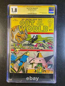 Out of This World 17 CGC 1.8 Signed by Stan Lee Reprints Amazing Fantasy 15