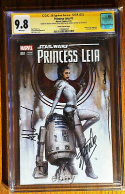 PRINCESS LEIA #1, 2015, Granov, Signed by Stan Lee & more. Star Wars, CGC 9.8