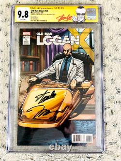 Professor X & Magneto X-men Trading Card Ed Signed Jim Lee Stan Lee Cgc Ss 9.8