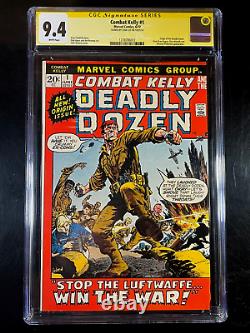 SIGNED Stan Lee COMBAT KELLY and the DEADLY DOZEN #1 1972 cgc 9.4 SS NM 1st