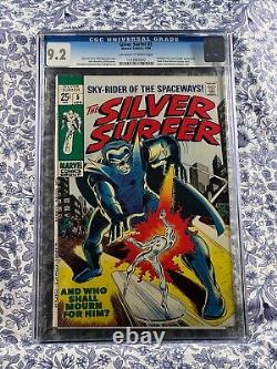 SILVER SURFER #5 CGC 9.2 OWithWP Stan Lee John Buscema FF X-Men Cameo RARE HTF HOT