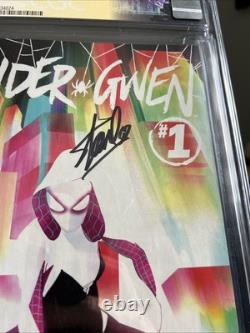 SPIDER-GWEN #1 CGC SS 9.8 STAN LEE SIGNED on 1st Day Of Release