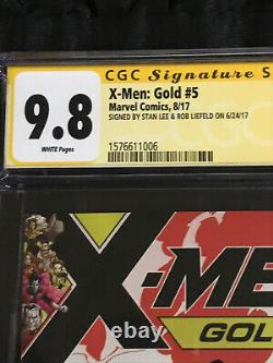 STAN LEE & ROB LIEFELD SIGNED Marvel Comics 2017 X-men Gold #5 CGC 9.8