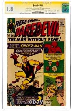 STAN LEE Signed 1964 DAREDEVIL #1 SS Marvel Comics CGC 1.8 GD- Signature Series