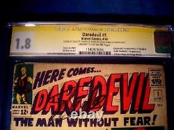 STAN LEE Signed 1964 DAREDEVIL #1 SS Marvel Comics CGC 1.8 GD- Signature Series