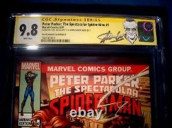 STAN LEE Signed 2017 PETER PARKER SPIDER-MAN #1 SS CGC 9.8 NM/MT Marvel Comics