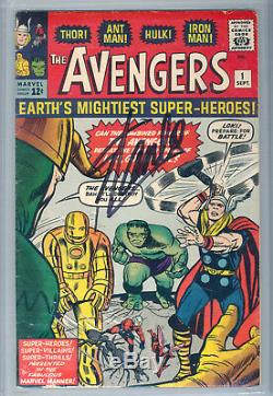 STAN LEE Signed THE AVENGERS Vol 1 Key #1 Sept, 1963 CGC 4.5 VG+ SS LARGE AUTO