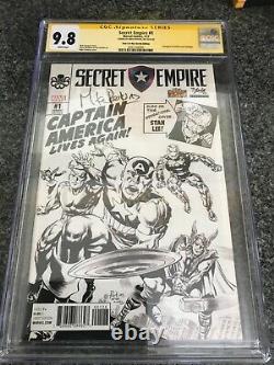 Secret Empire #1 (2017) CGC 9.8 SS Stan Lee Box Sketch signed Mike Perkins
