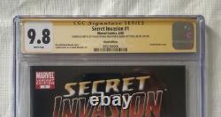 Secret Invasion #1 Partial Blank Paolo Rivera Sketch CGC 9.8 Signed by Stan Lee