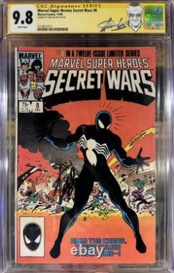Secret Wars 8 CGC 9.8 Signed By Stan Lee Custom Label First Black Costume Venom