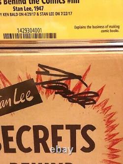 Secrets Behind The Comics Cgc 5.0 Stan Lee Ken Bald Signed