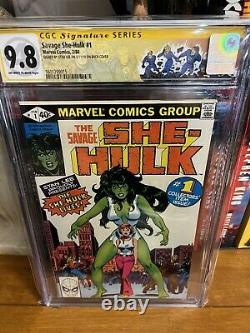 She-Hulk 1 cgc 9.8 Signed By Stan Lee with Custom Fantastic 4 Label