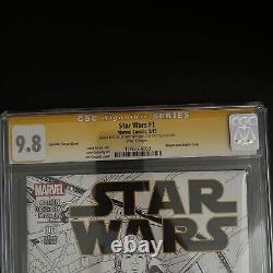 Signed By Stan Lee Star Wars #1 CGC SS 9.8 Quesada Sketch Variant