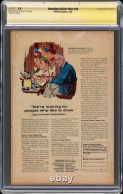 Signed Stan Lee Spider-Man #50 Marvel Comics July 1967 Iconic Cover Auto CGC 2.5
