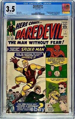 Silver Age Marvel Comics Daredevil 1 Cgc 3.5 1st Appearance