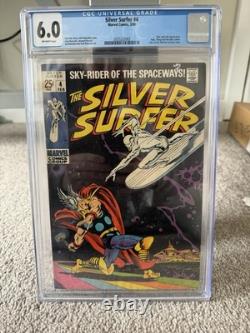 Silver Surfer #4 1969 1st Battle Silver Surfer/Thor CGC 6.0