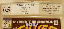 Silver Surfer#4 1st Thor Vs Surfer PGX (Not CGC) SS 6.5 Signed By Stan Lee