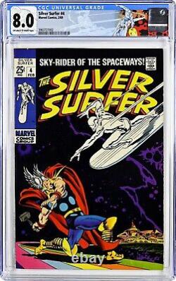 Silver Surfer 4! CGC 8.0! Beautiful Iconic Cover! OWithW! Custom label