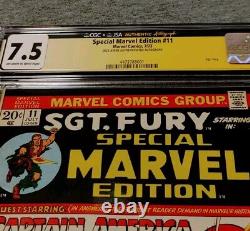 Special Marvel Edition #11 CGC × JSA 7.5 Authentic Autograph of Dick Ayers 1973