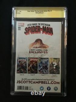 Spectacular Spider-Man 1 CGC 9.8 SS Signed Stan Lee J Scott Campbell Roadshow D