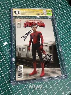 Spectacular Spider-man #1 Photo Variant CGC 9.8 Signed By Stan Lee & Tom Holland