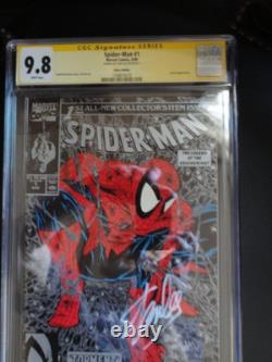 Spider-Man #1 (CGC 9.8) 1990 Silver Edition, Todd McFarlane, Signed by Stan Lee