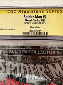 Spider-Man #1 Comic Silver Edition CGC 9.4 SS Signed by Stan Lee